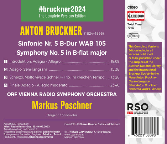 Bruckner: Symphony No. 5 Orf Vienna Radio Symphony Orchestra