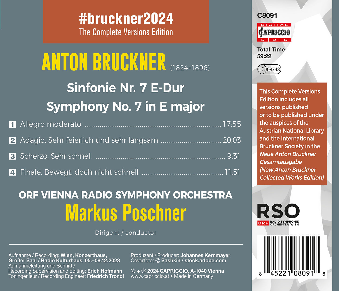 Bruckner: Symphony No. 7  Orf Vienna Radio Symphony Orchestra
