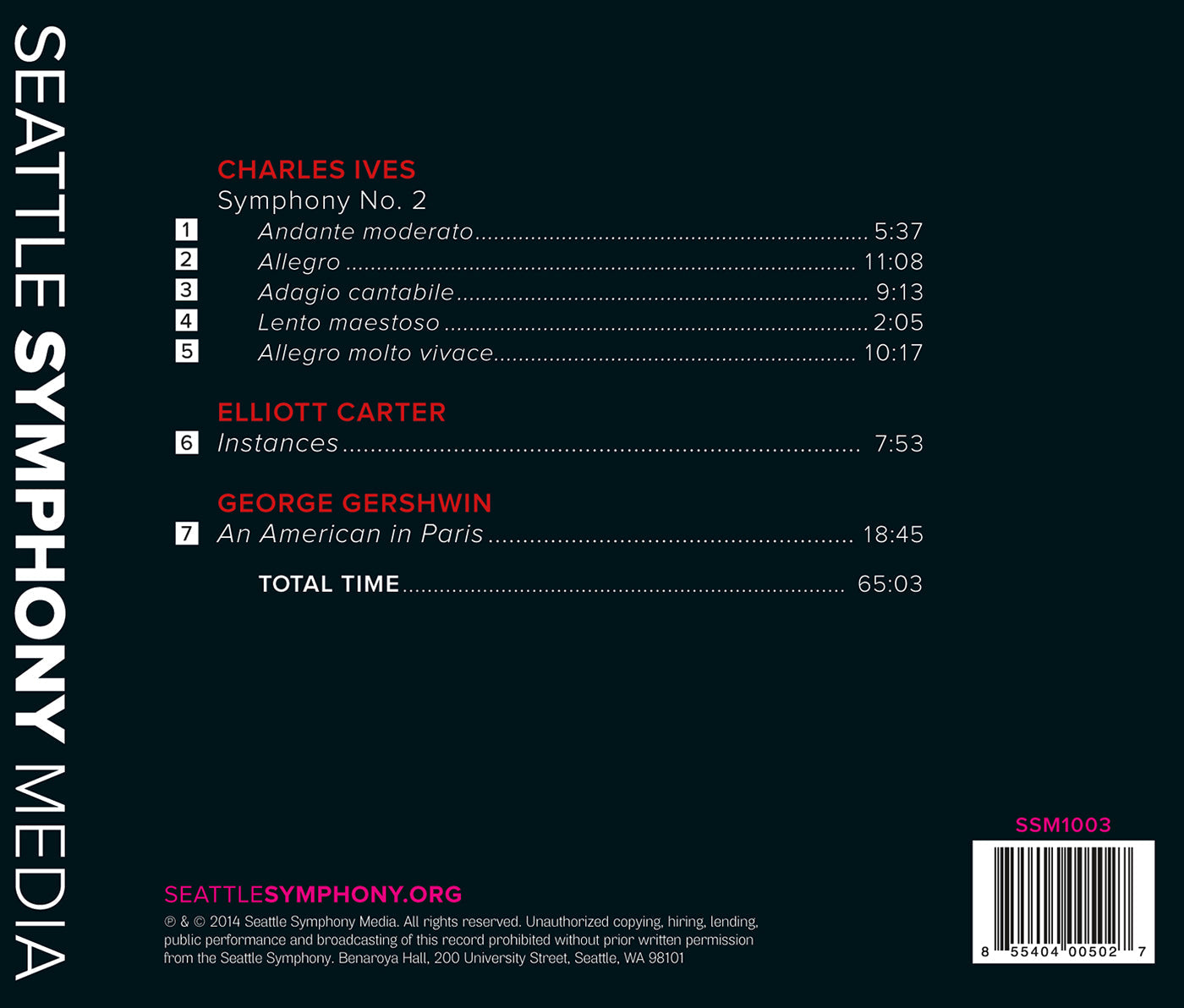 Ives: Symphony No. 2 - Carter: Instances - Gershwin: An Amer