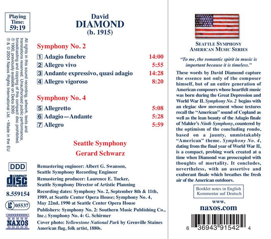 DIAMOND: Symphonies Nos. 2 and 4