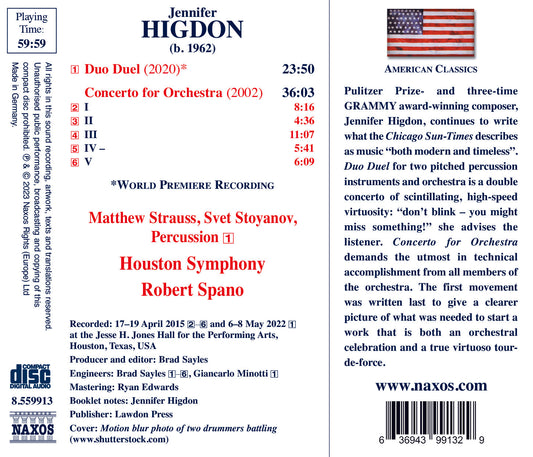Higdon: Duo Duel; Concerto For Orchestra