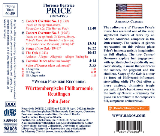 Price: Concert Overtures Nos. 1 & 2; Songs Of The Oak; The O