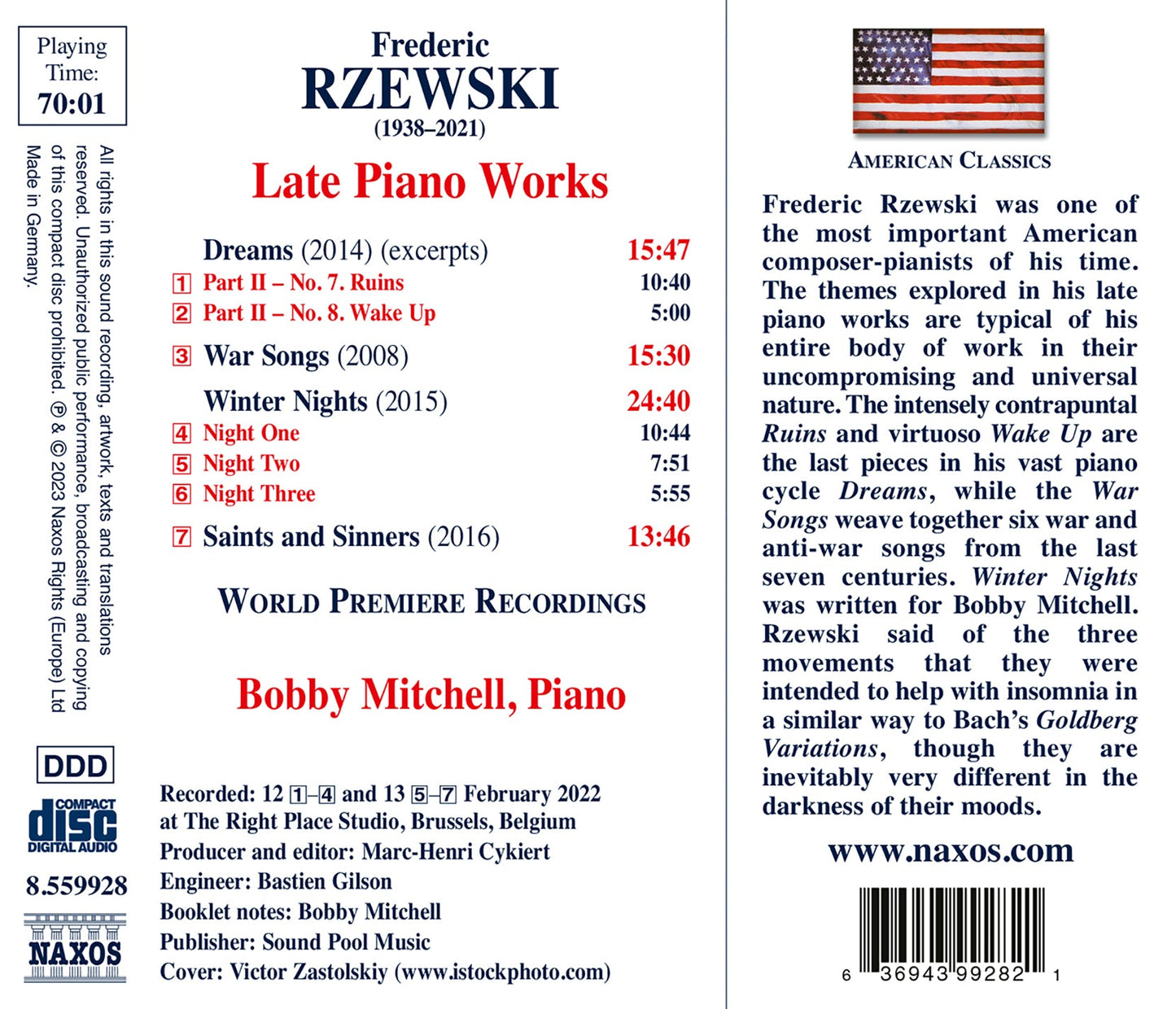 Rzewski: Dreams; War Songs; Winter Nights; Saints & Sinners
