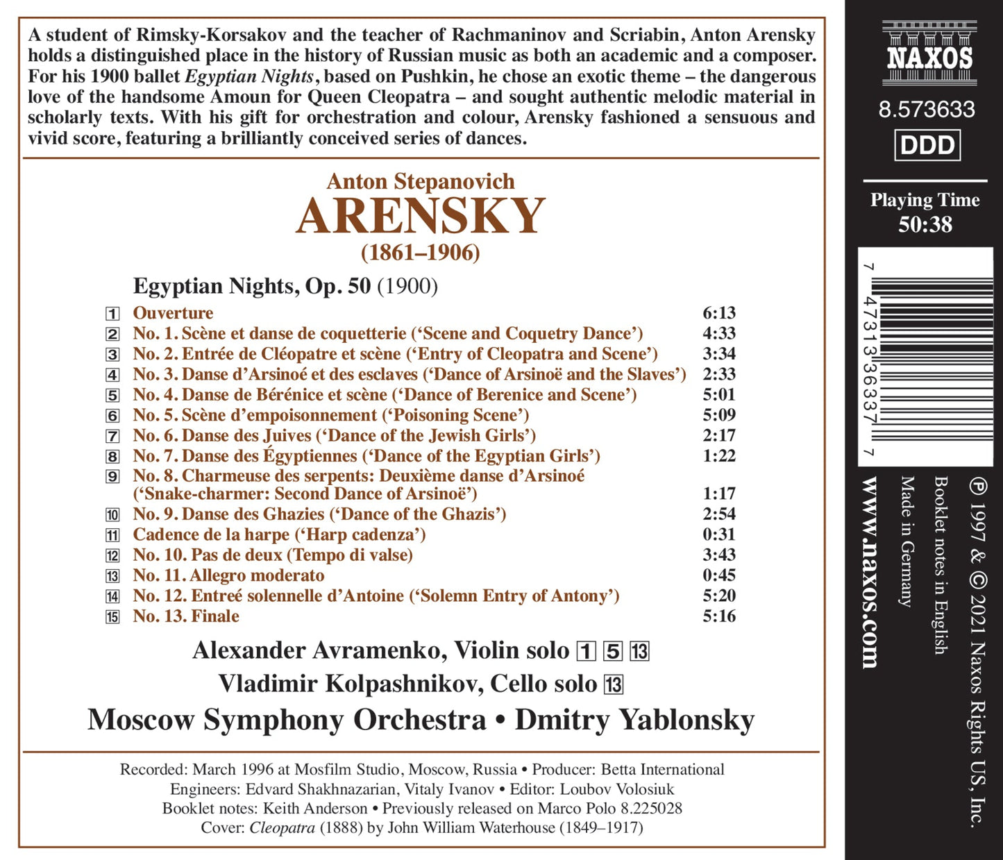 Arensky: Egyptian Nights