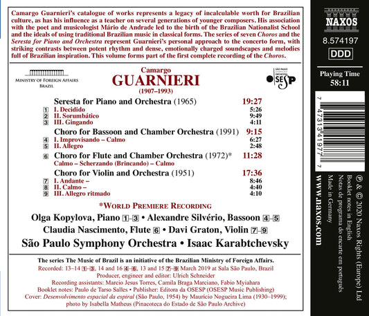 Guarnieri: Chôros, Vol. 1 - Seresta