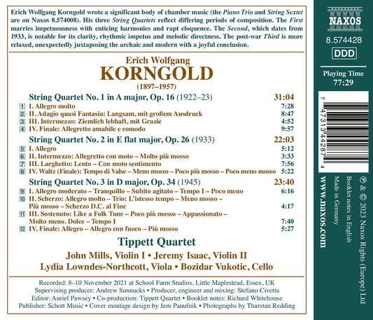 Korngold: String Quartets Nos. 1-3