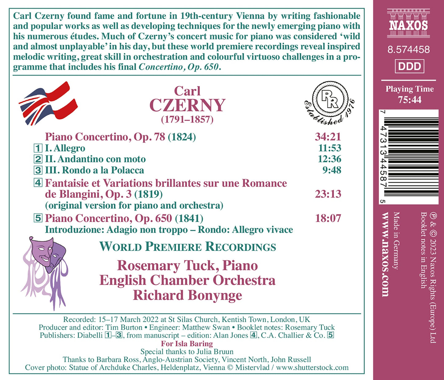 Czerny: Piano Concertinos, Opp. 78 & 650; Fantaisie Et Varia