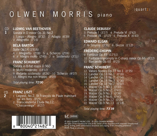 Olwen Morris Plays Beethoven, Bartok & Schubert