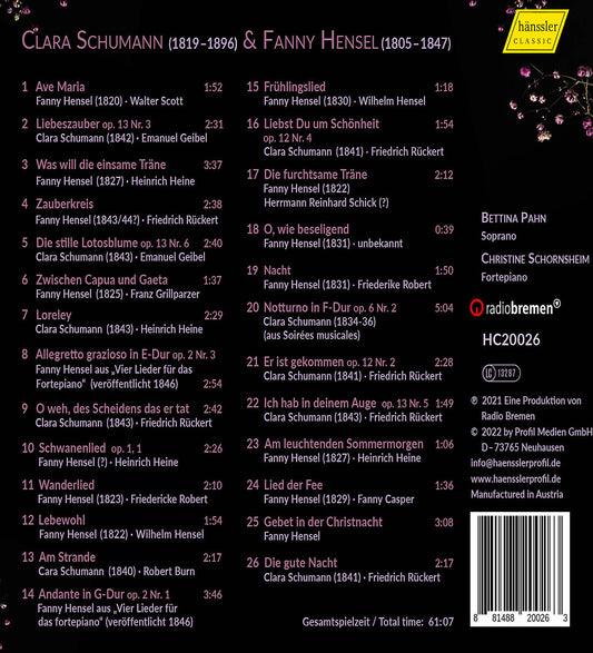 C. Schumann & Hensel: O How Enchanting - O, Wie Beseligend