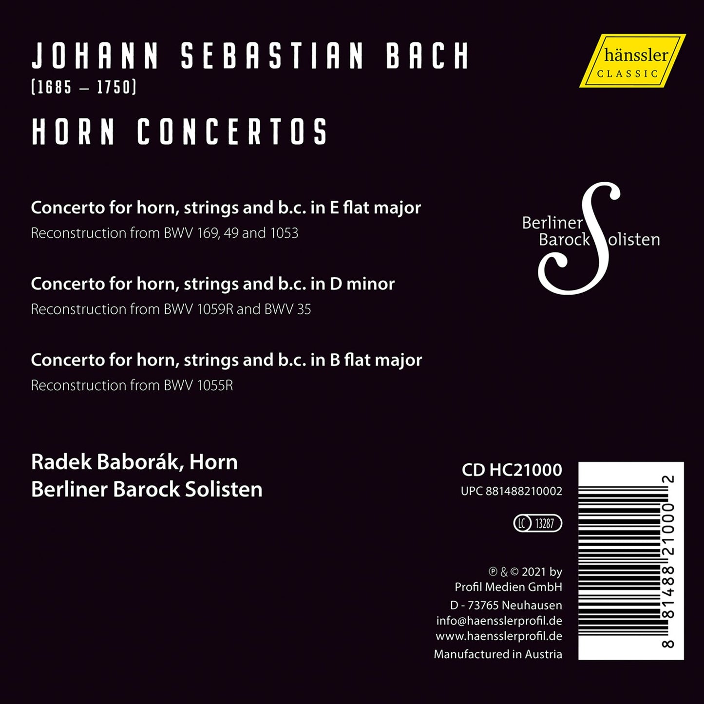 Bach: Horn Concertos