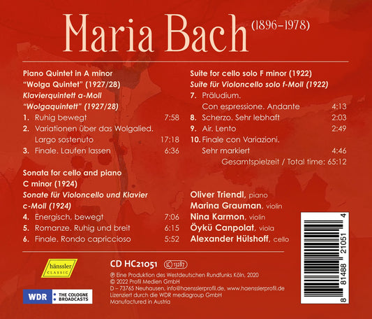 Bach: Piano Quintet, "Wolga" - Cello Sonata - Suite for Cello Solo