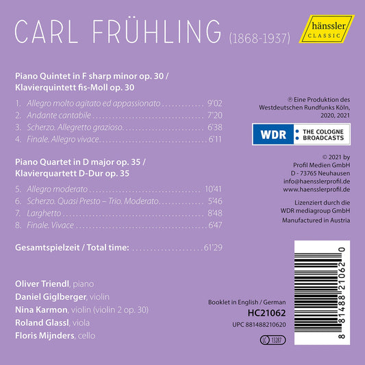 Fruhling: Piano Quintet, Op. 30, Piano Quartet, Op. 35