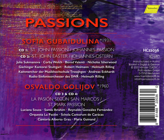 Golijov & Gubaidulina: Passions - St. John Passion & St. Mar Kammerchor Der Musikhochschule Trossingen, Andreas Eckhardt, Radio-Sinfonieorchester Des Swr, Gachin