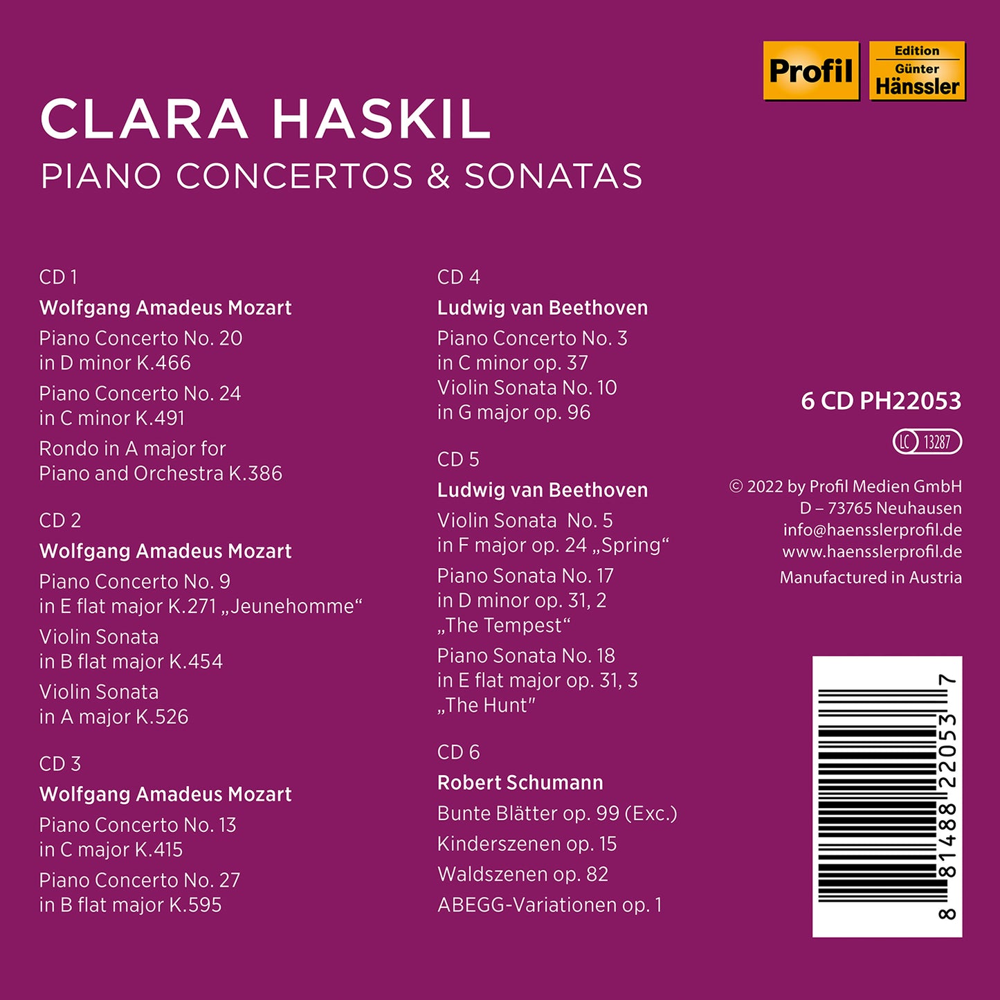 Beethoven, Mozart & Schumann: Piano Concertos & Sonatas