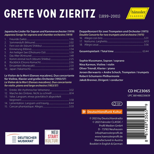 Zieritz: Japanese Songs; Le Violon De La Mort; Trumpet Doubl