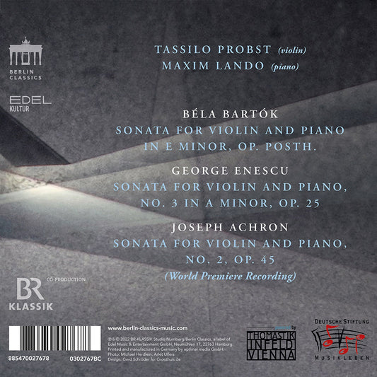 Achron, Bartok & Enescu: Into Madness