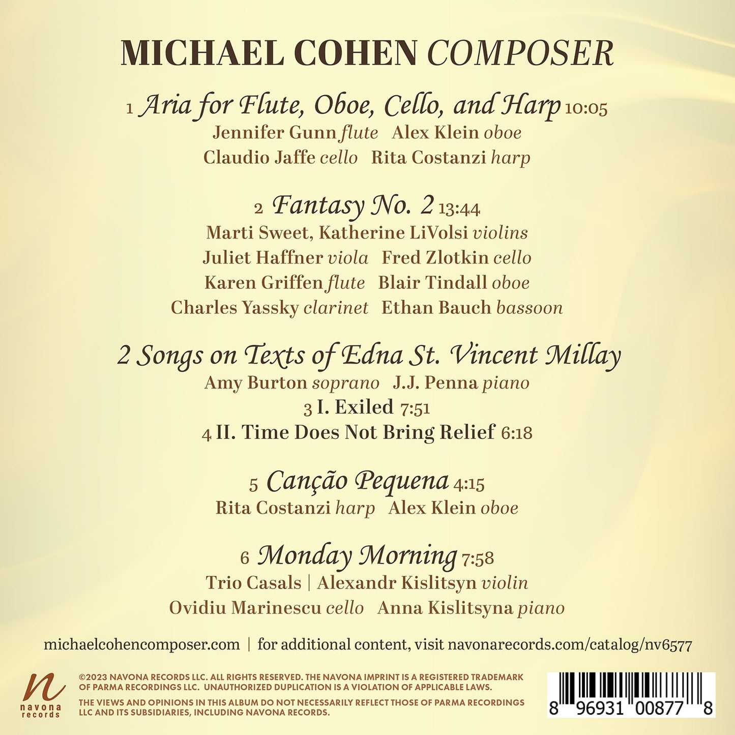 Aria - The Music Of Michael Cohen