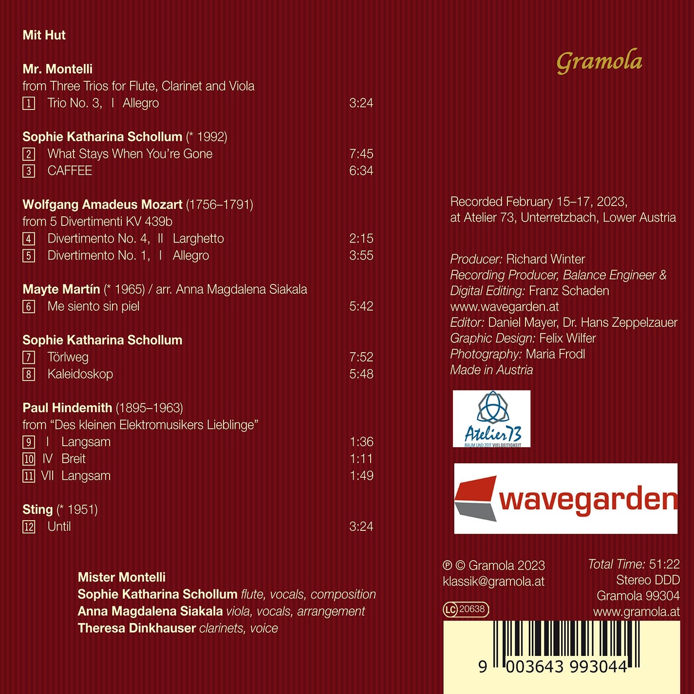 Sting, Hindemith, Martin, Mr. Montelli, Mozart & Schollum: M