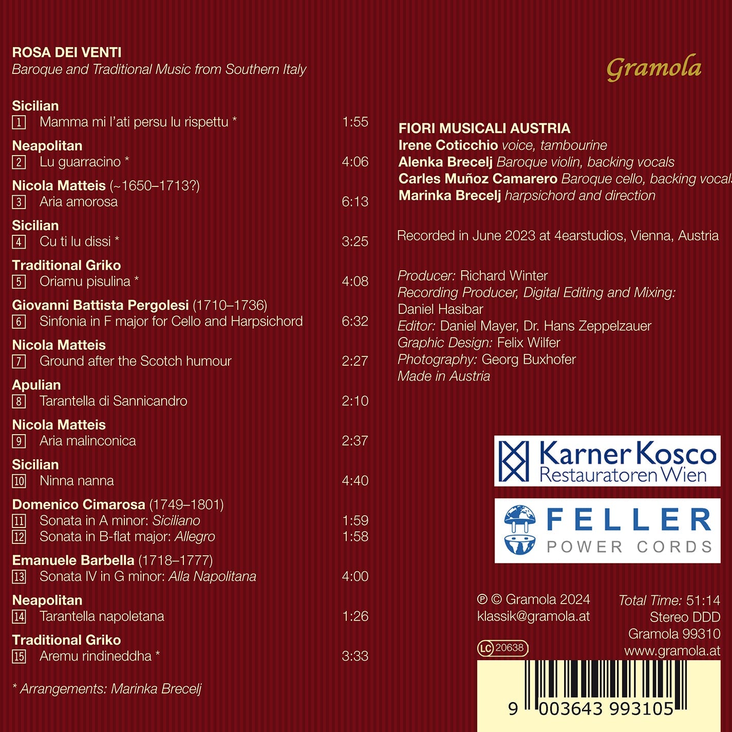 Rosa dei Venti - Baroque & Traditional Music from Southern I