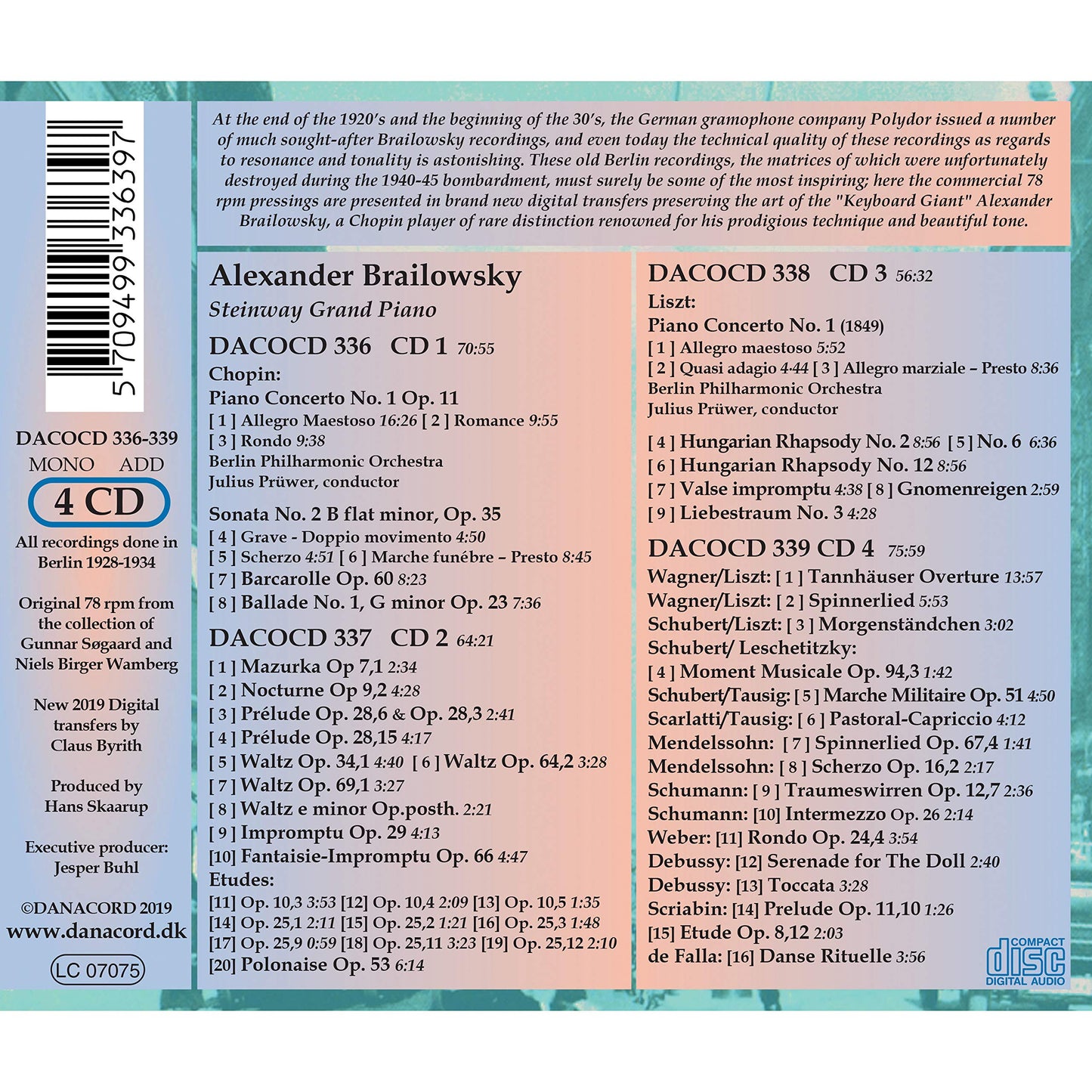 Alexander Brailowsky: The Berlin Recordings 1928-1934