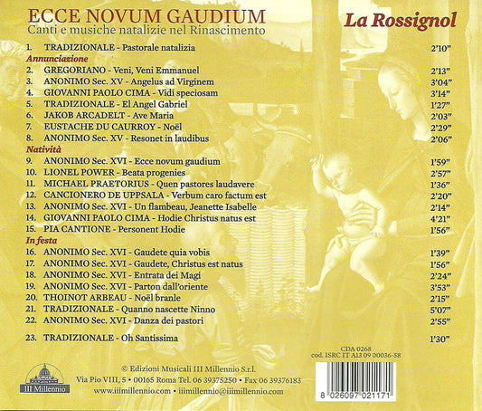 Ecce Novum Gaudium: Carols & Christmas Music in the Renaissa