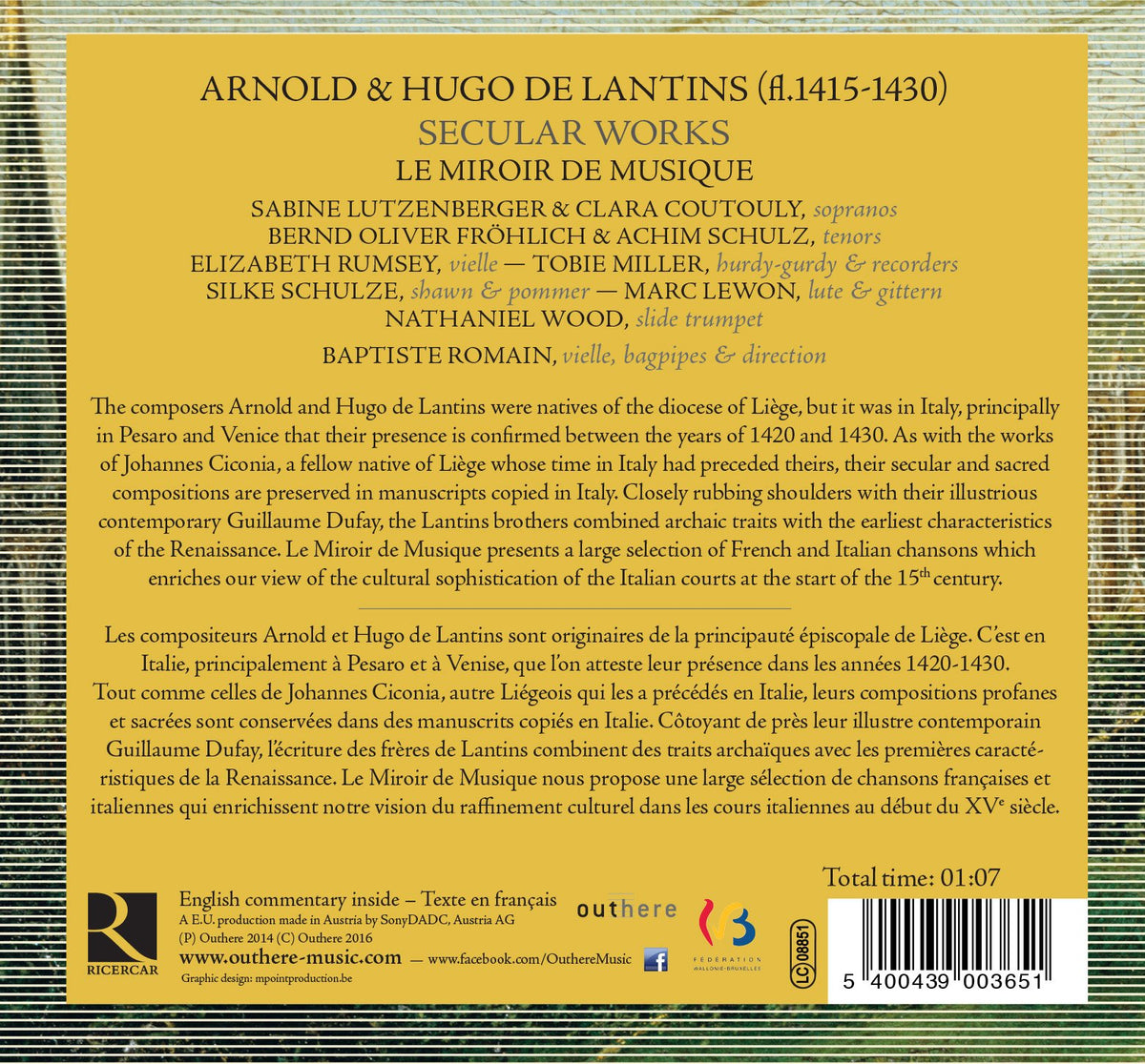Arnold & Hugo de Lantis: Secular Works
