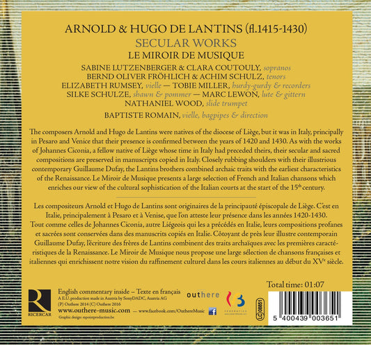 Arnold & Hugo de Lantis: Secular Works