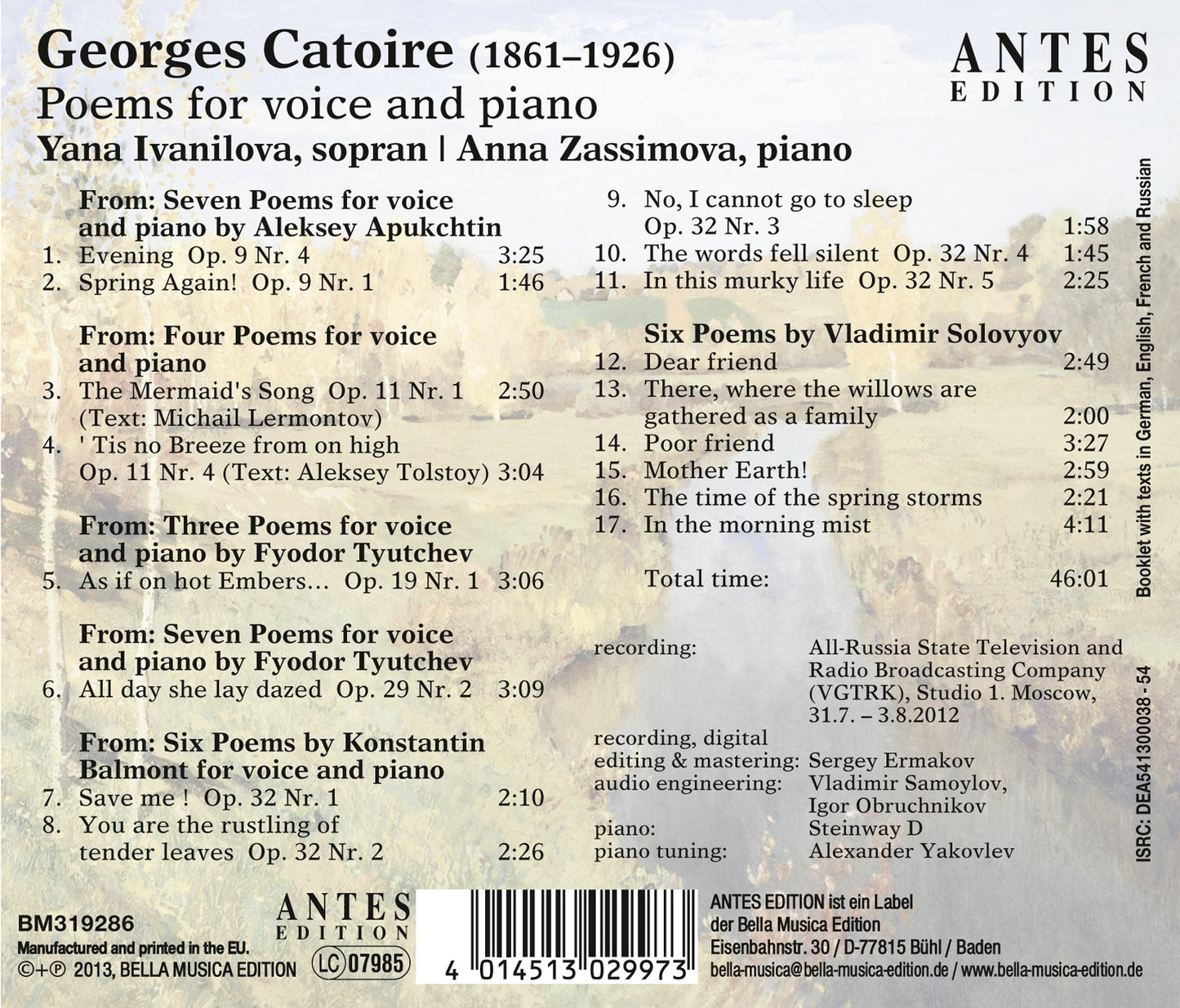 POEMS FOR VOICE AND PIANO