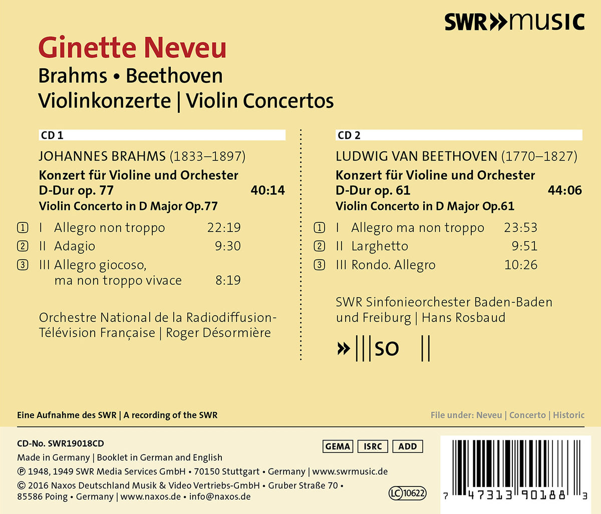 Beethoven & Brahms: Violin Concertos