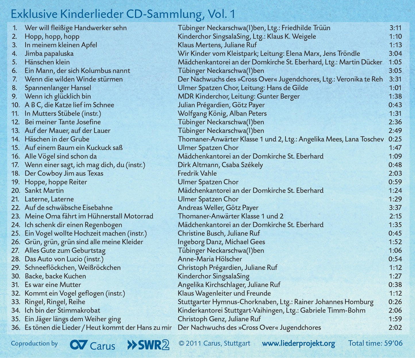 V 1: KINDERLIEDER (CHILDREN'S