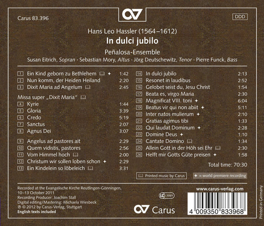 Hassler: In dulci jubilo