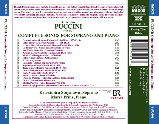 Puccini: Complete Songs for Soprano & Piano
