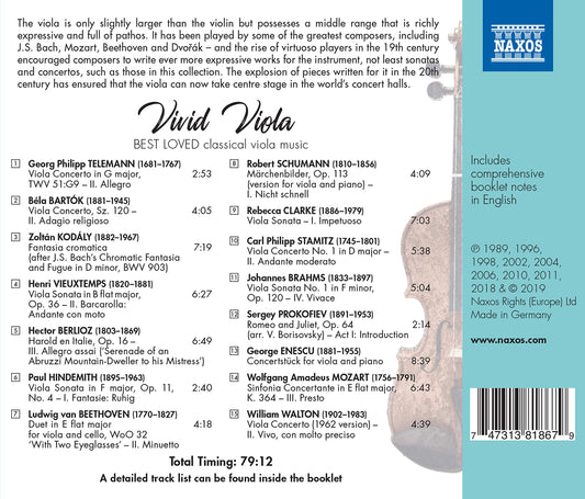 Vivid Viola: Best Loved Classical Viola Music