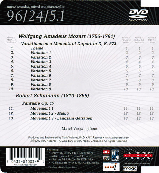 VARIATIONS K. 573, FANTASIE OP
