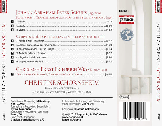 Schulz: 6 Diverses Pièces, Op. 1 - Keyboard Sonata, Op. 2 -