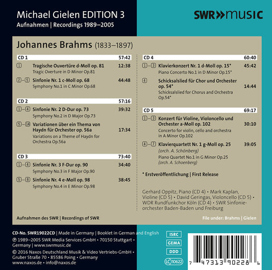 Michael Gielen Edition, Vol. 3: Brahms