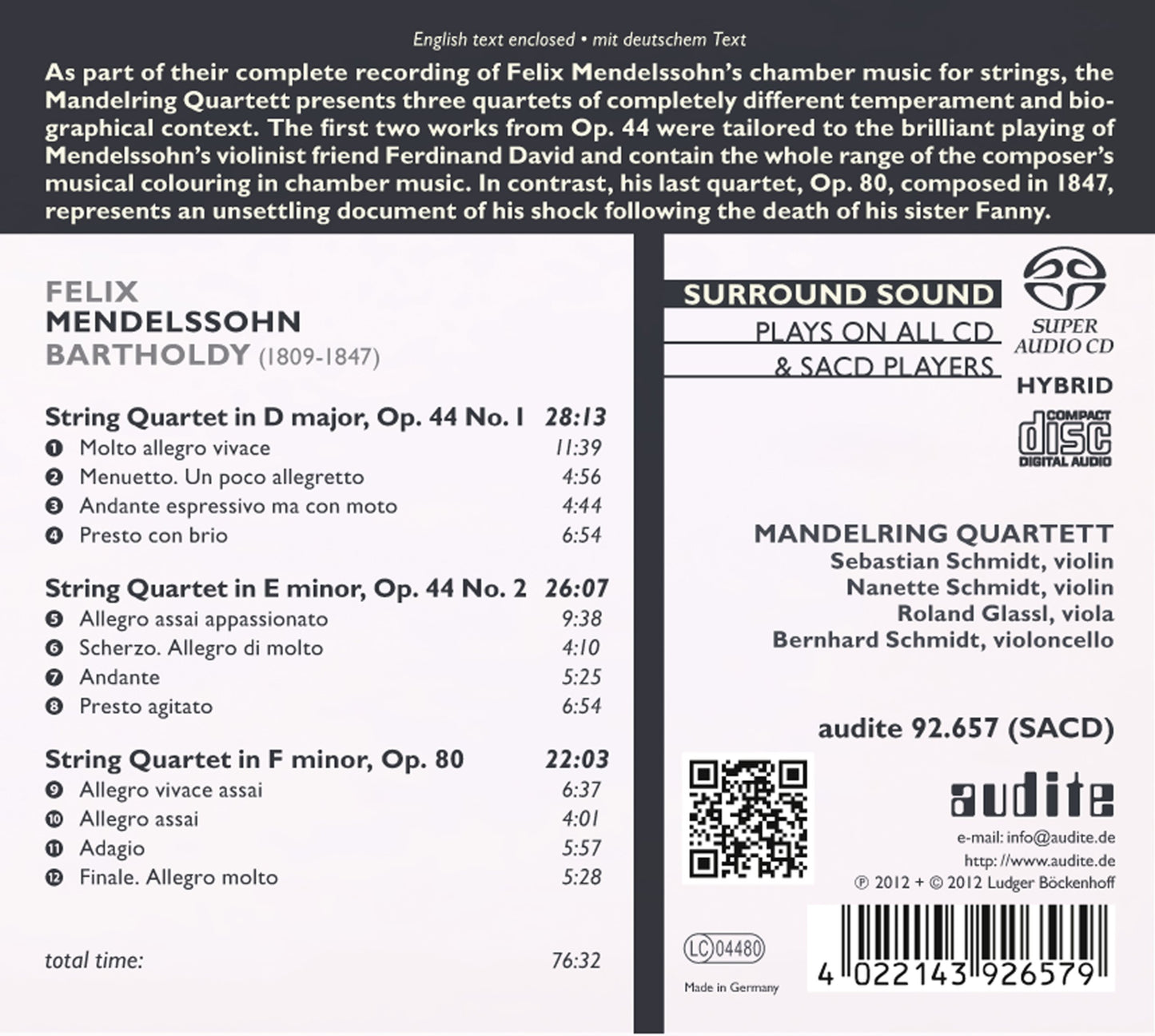 Mendelssohn: Complete Chamber Music for Strings, Vol. 2