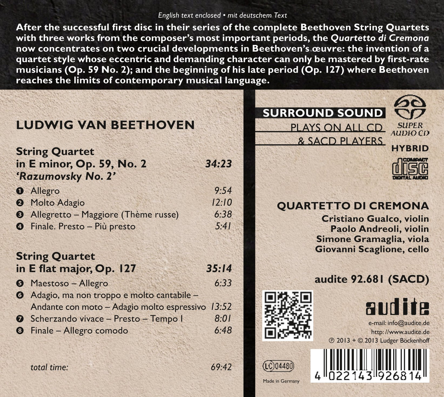 Beethoven: Complete String Quartets, Vol. 2