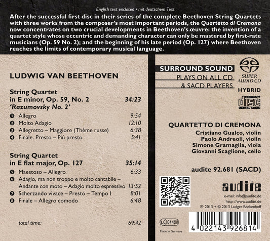 Beethoven: Complete String Quartets, Vol. 2