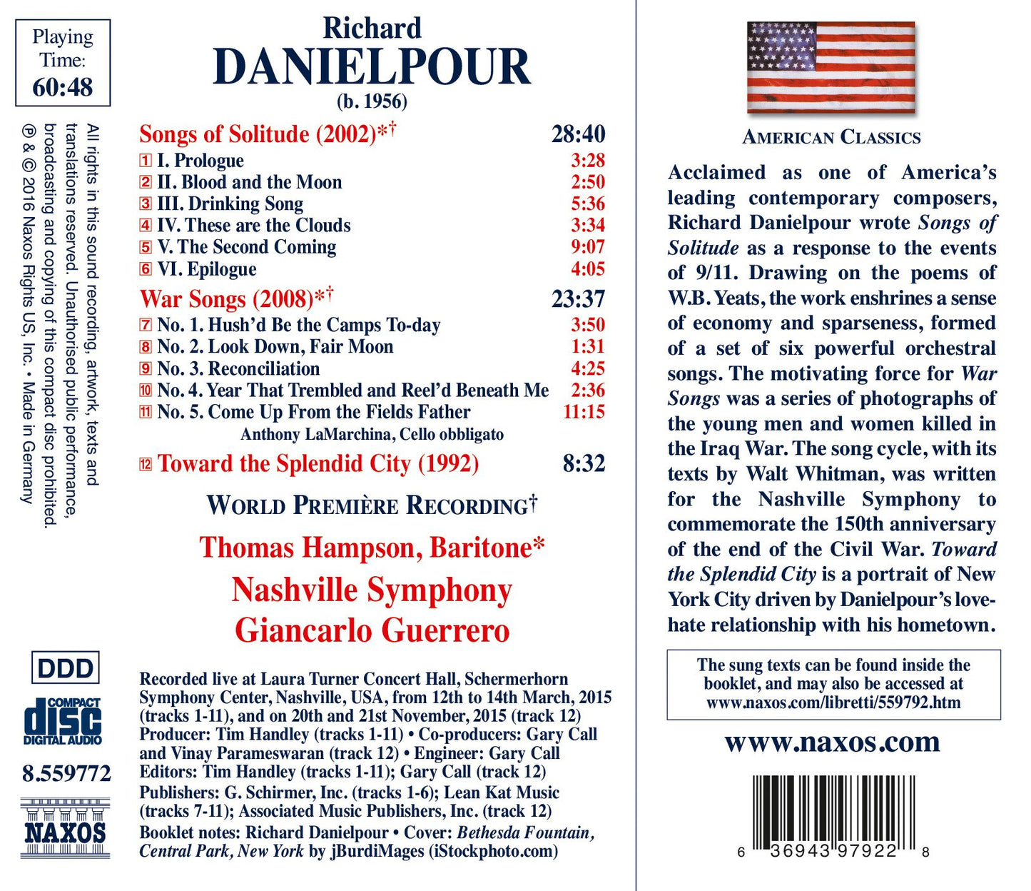 Richard Danielpour: Songs of Solitude & War Songs