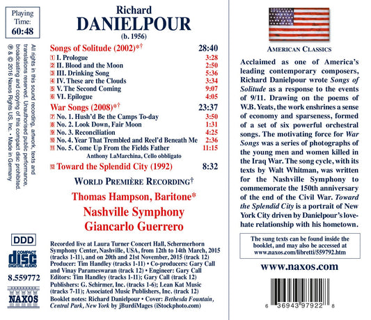 Richard Danielpour: Songs of Solitude & War Songs
