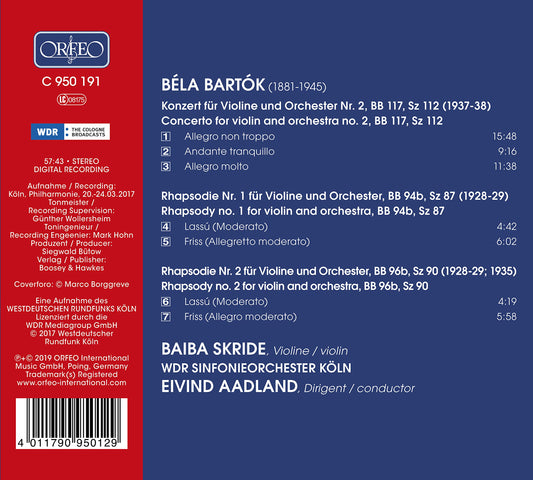 Bartók: Violin Concerto No. 2 - Rhapsodies Nos. 1 & 2