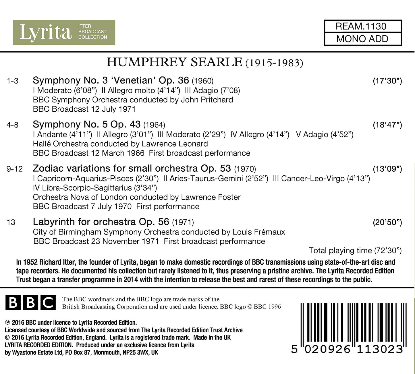 Searle: Orchestral Works