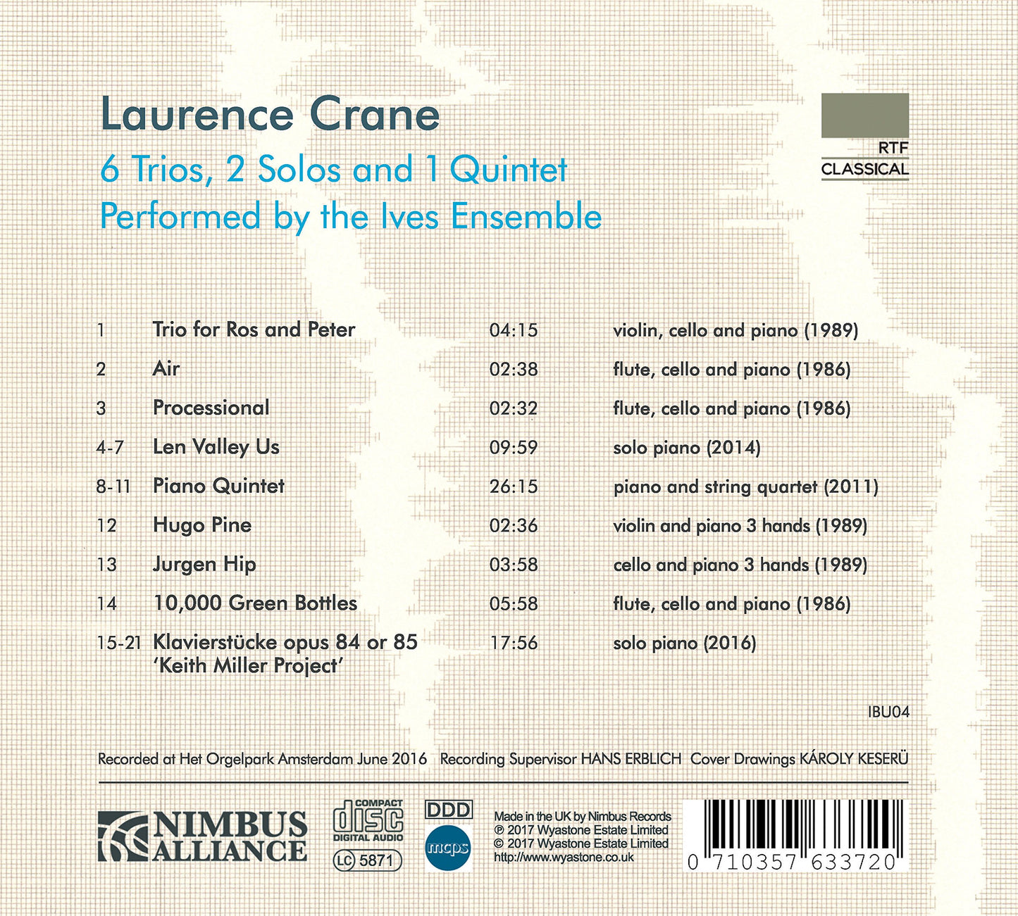 Laurence Crane: 6 Trios, 2 Solos & 1 Quintet