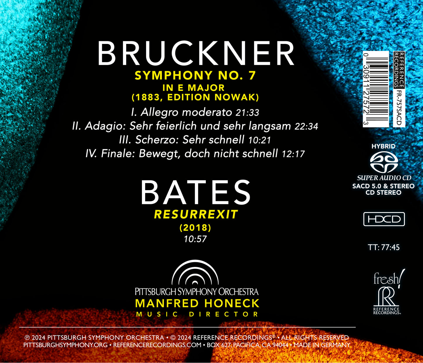 Bruckner: Symphony No. 7; Bates: Resurrexit