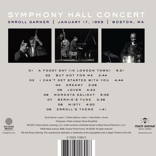 Symphony Hall Concert / Erroll Garner