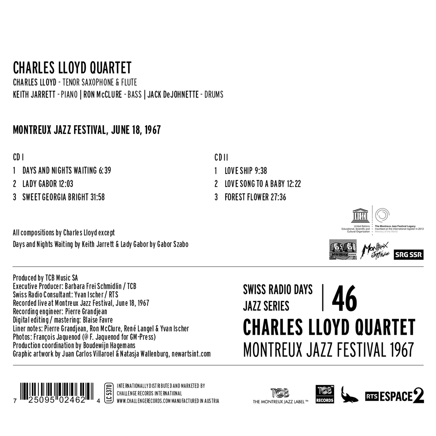 Charles Lloyd Quartet - Swiss Radio Days Jazz, Vol. 46 [2 CDs]