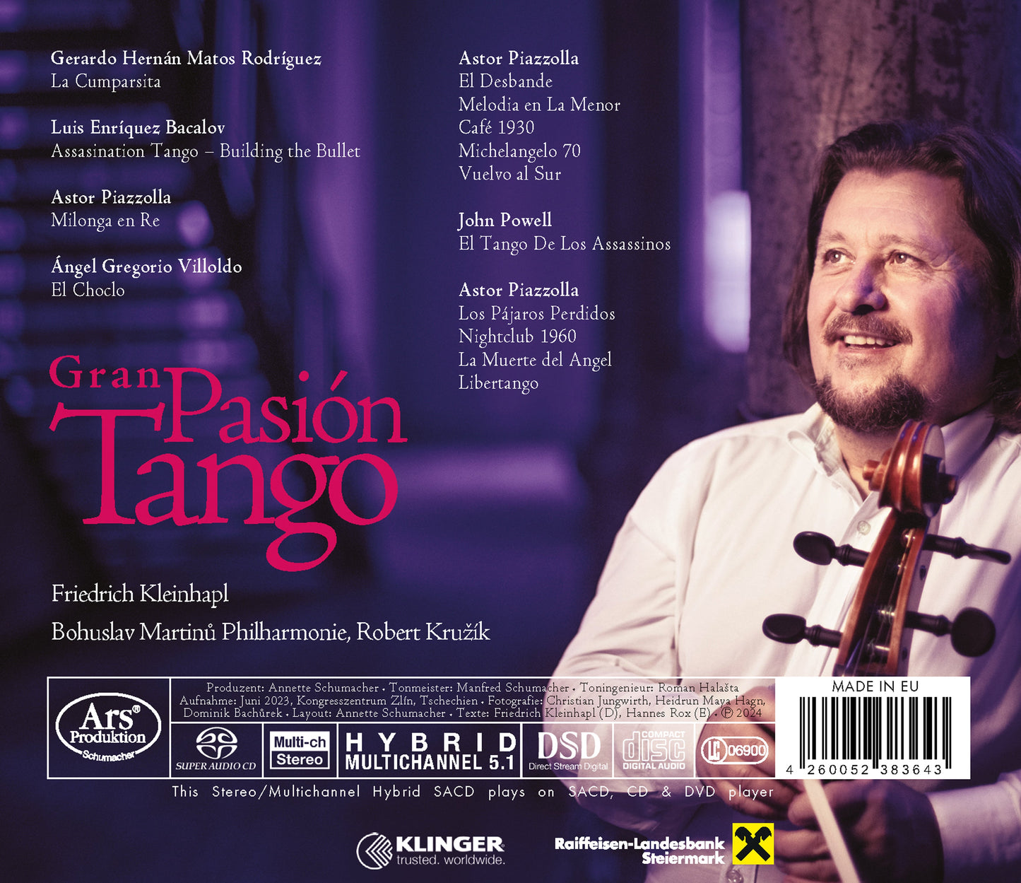 Bakalov, Piazzolla, Powell, Rodriguez & Villoldo: Pasion Tan Friedrich Kleinhapl, Filharmonie Zlin, Robert Kruzik