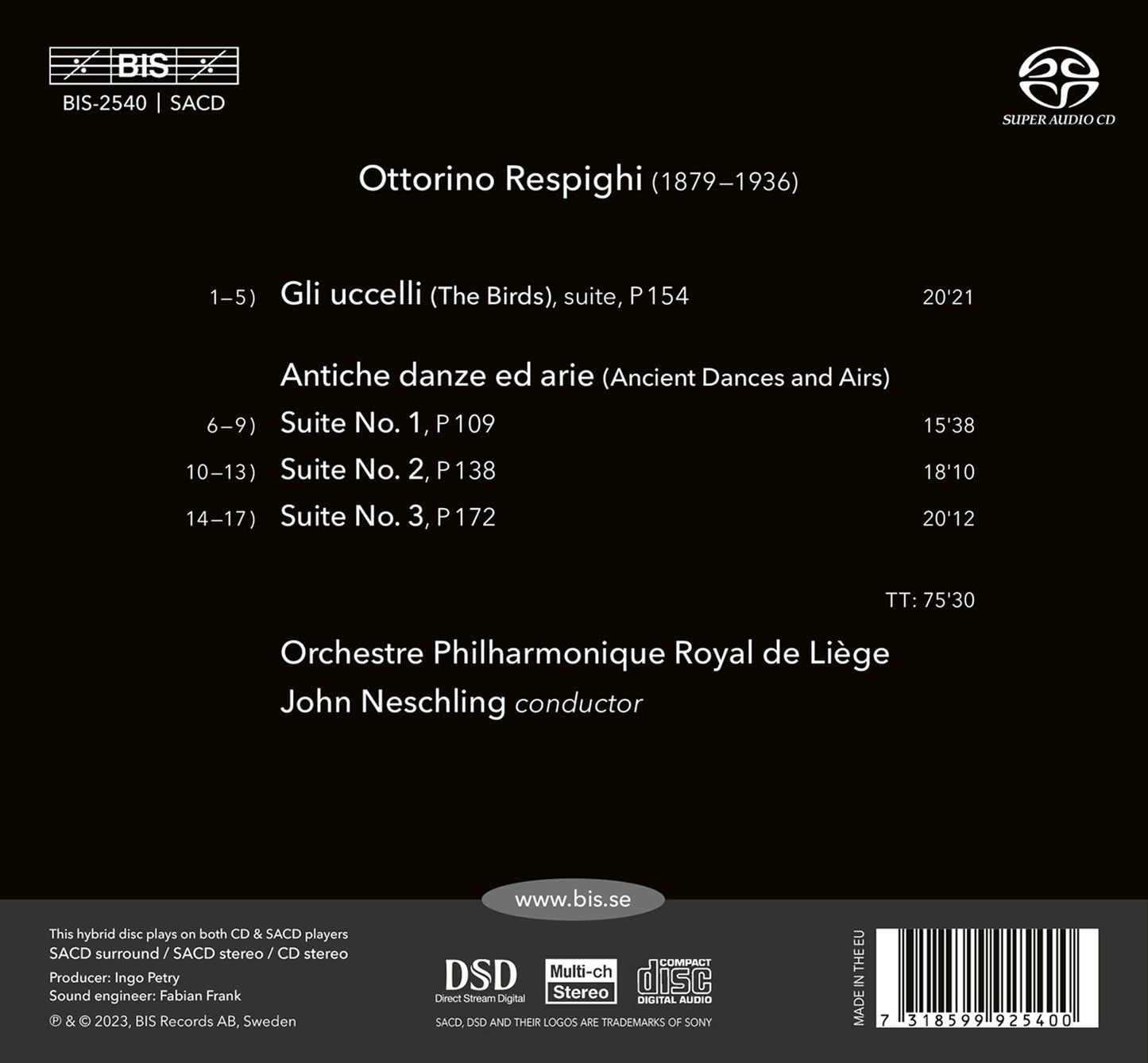 Respighi: The Birds; Ancient Dances & Airs
