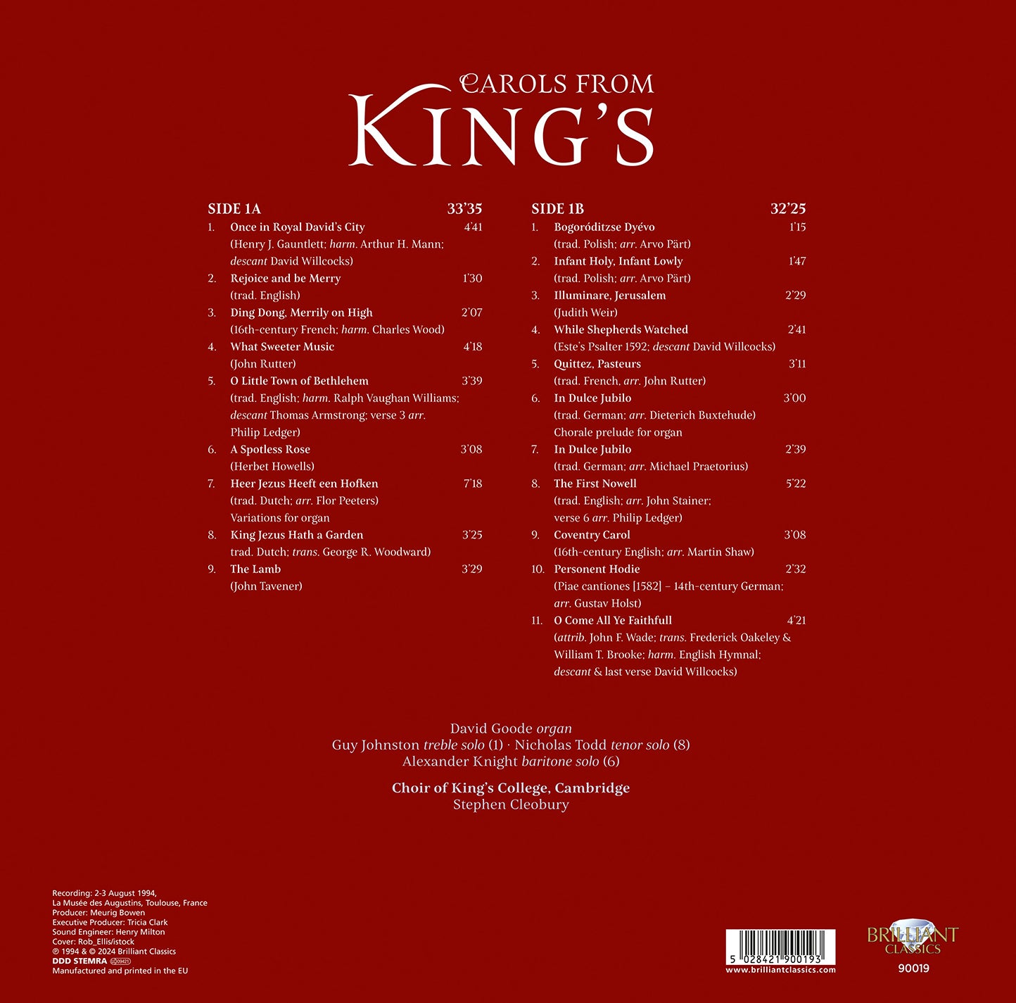 Carols from King's / Choir of King's College, Cambridge (Vinyl LP)